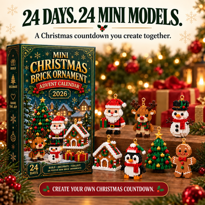 24-Day🏖️Mini Christmas Brick Ornament Advent Calendar – 24 Unique Buildable Holiday Models