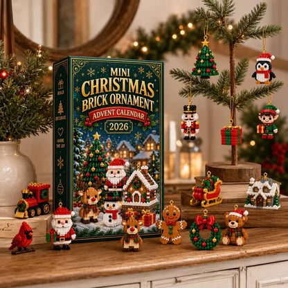 24-Day🏖️Mini Christmas Brick Ornament Advent Calendar – 24 Unique Buildable Holiday Models