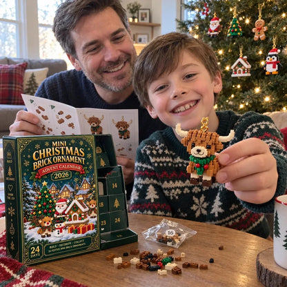 24-Day🏖️Mini Christmas Brick Ornament Advent Calendar – 24 Unique Buildable Holiday Models