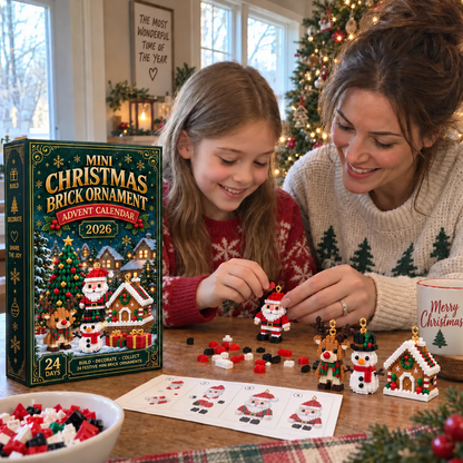 24-Day🏖️Mini Christmas Brick Ornament Advent Calendar – 24 Unique Buildable Holiday Models